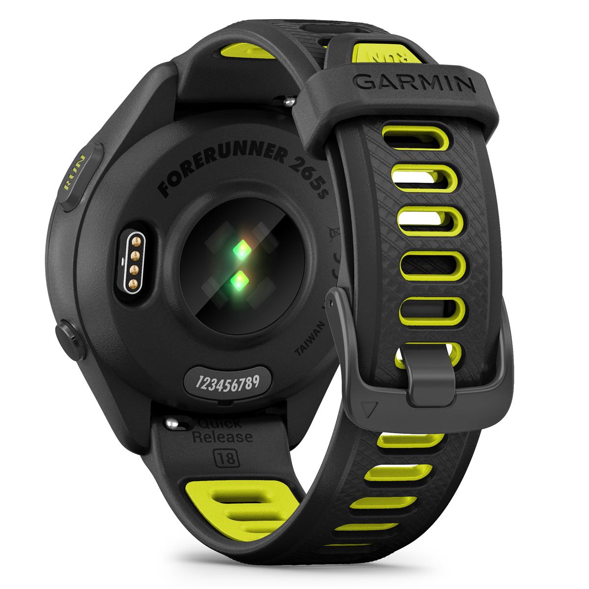 Đồng hồ Garmin Forerunner 265S_Mới, hàng chính hãng - Black Bezel and Case with Black/Amp Yellow Silicone Band