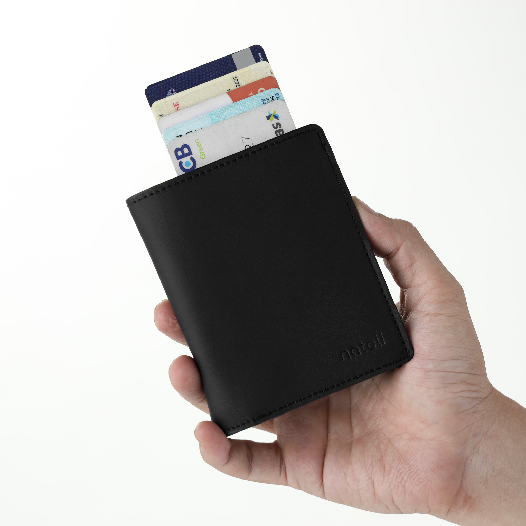 Ví da nam thông minh Thương hiệu Natoli dáng đứng, gập đôi, đựng thẻ cao cấp BST Ryder Wallet V9