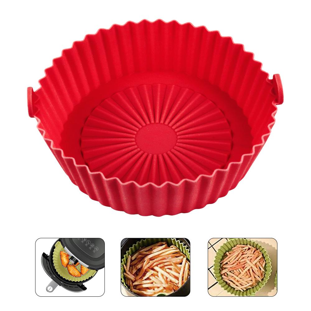 Tấm Lót Silicone Tròn Cho Nồi Chiên Không Dầu Có Thể Tái Sử Dụng Dễ Dàng Làm Sạch