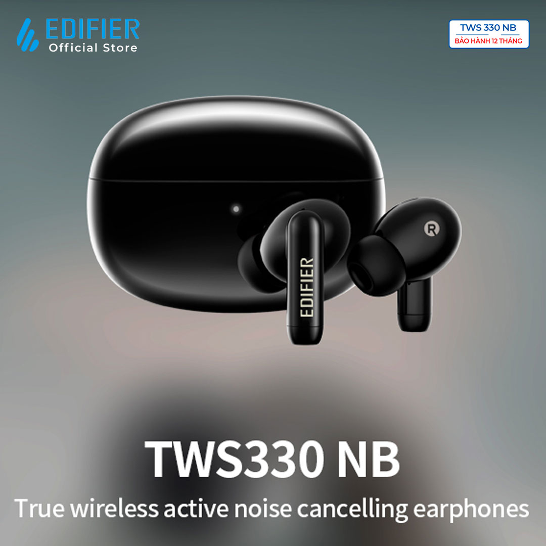 Tai nghe bluetooth Edifier TWS 330 NB Đàm thoại khử ồn ENC Chống ồn chủ động mức cao - Hàng chính hãng