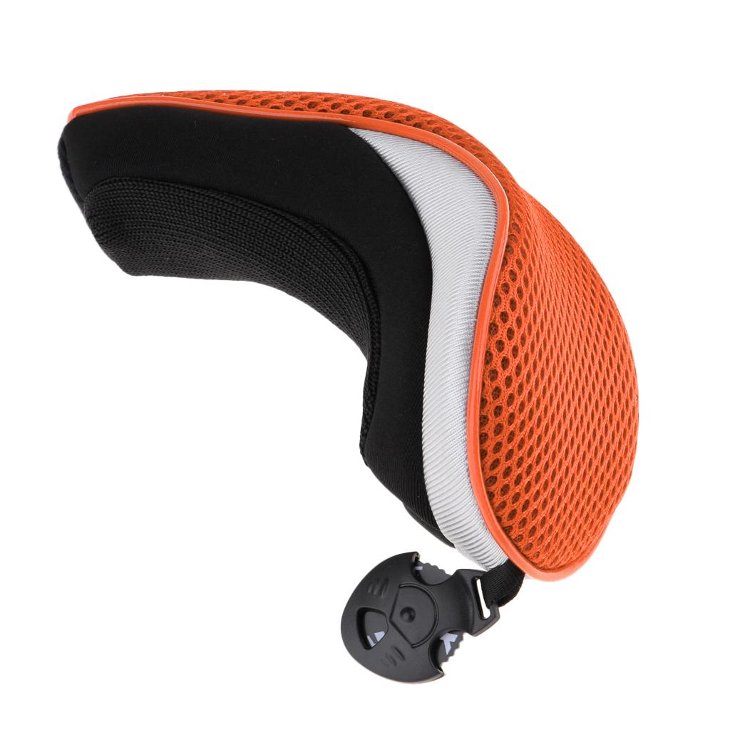 Golf Hybrid UT Club Head Cover Headcover & Adjustable Number Tag 2 3 4 5 7 X - Premium, Durable & Portable - Orange, 2 Pieces