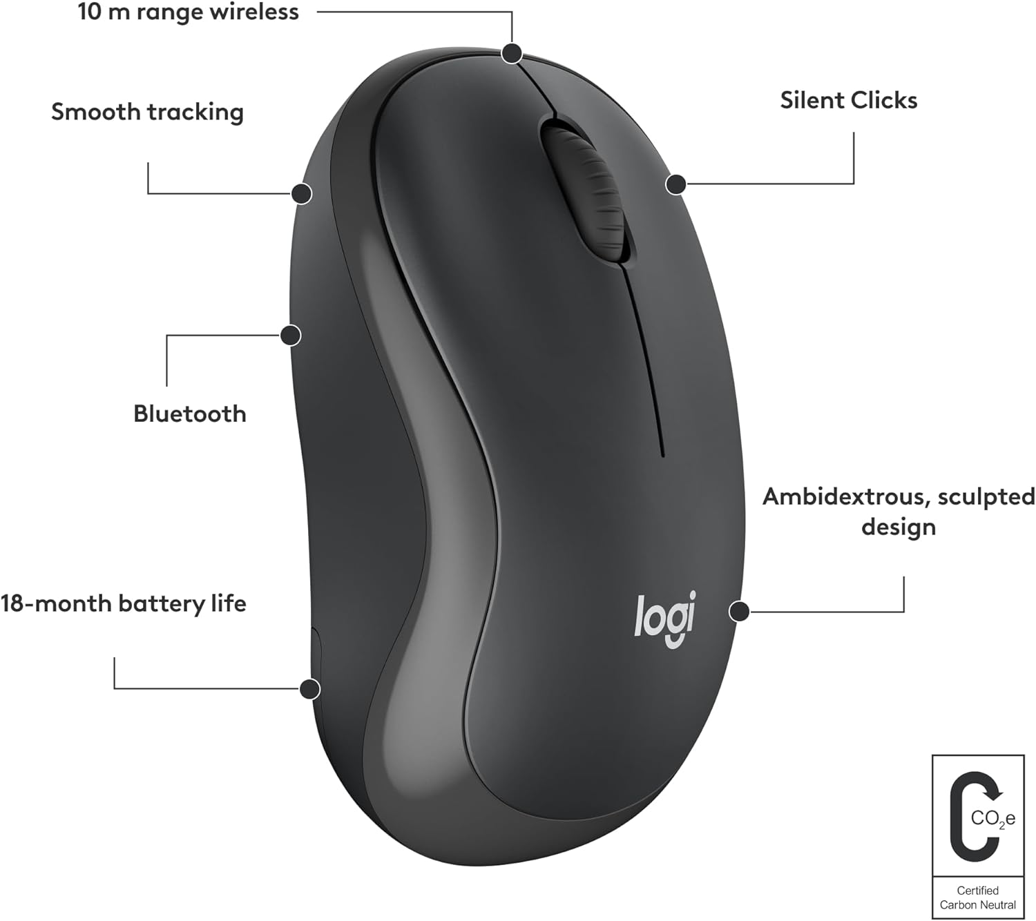 Chuột Bluetooth  Logitech M241 Silent ( không có usb kèm theo ) - Hàng chính hãng