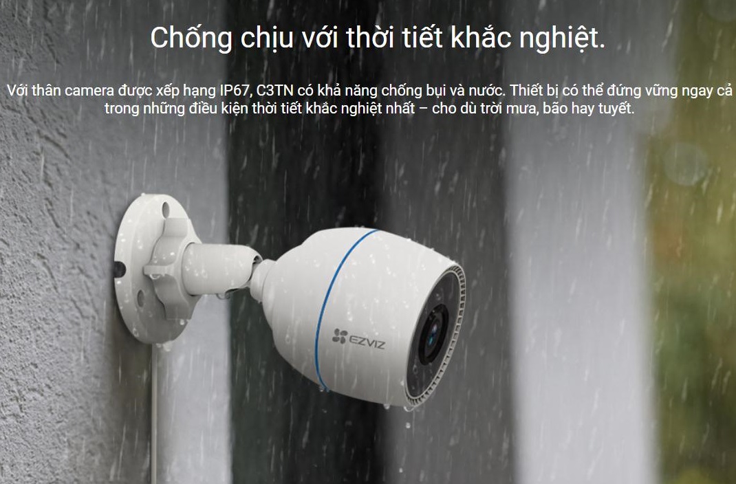 Camera IP Wifi Ngoài Trời Sothing EZVIZ C3TN 2.0 MP Color, Xem Đêm Có Màu, Chống Nước, Đàm Thoại 2 Chiều, Báo Động Thông Minh AI- Hàng Chính Hãng