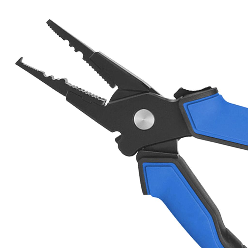 2 Pieces Portable Aluminum Fishing Pliers Scissor Saltwater with Sheath
