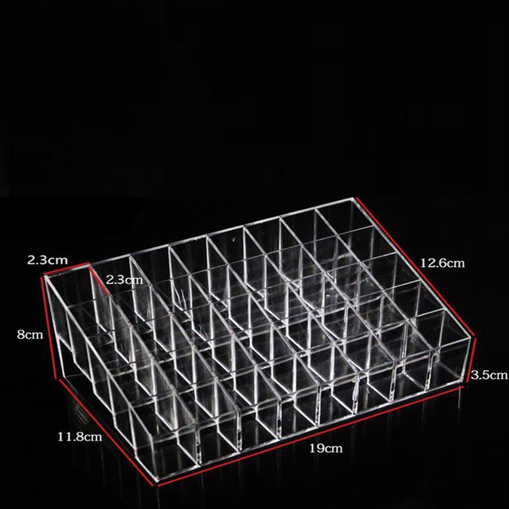 24 Grids Lipstick Nail Holder Display Clear Acrylic Makeup Organizer
