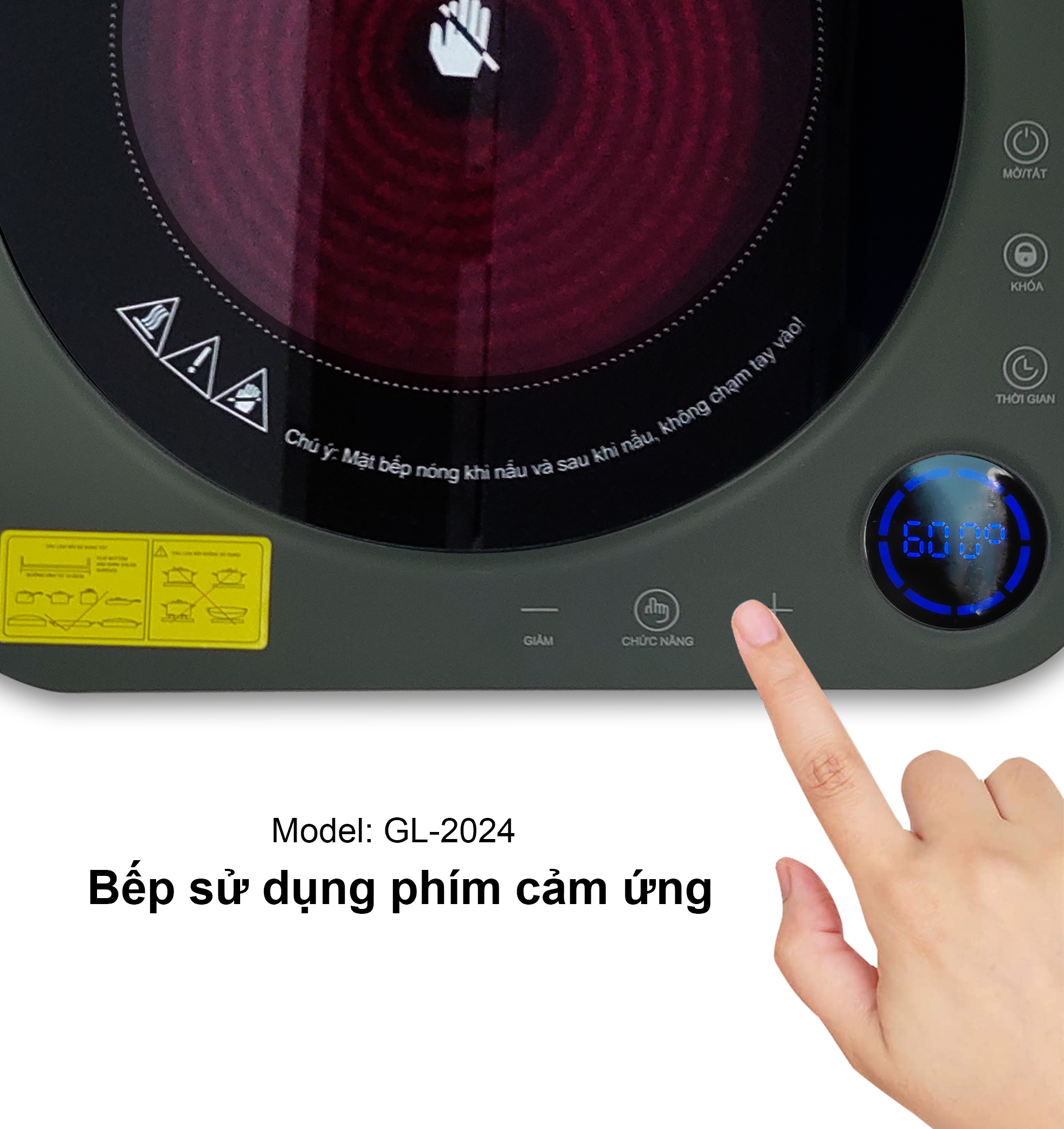 Bếp Điện Quang Gali GL-2024. Không kén nồi, dùng cho các loại nồi đáy bằng. Hàng chính hãng bảo hành 12 tháng