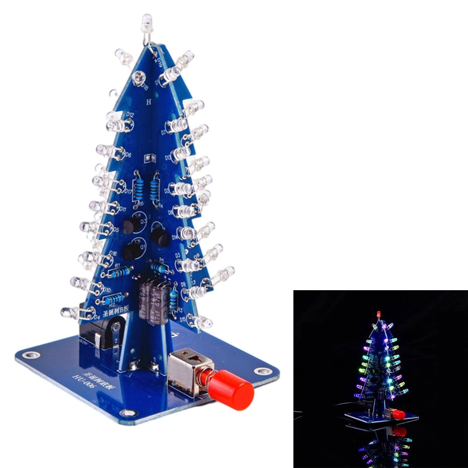 3D Christmas Tree DIY Kits RGB LED Assemble Flash for Teens
