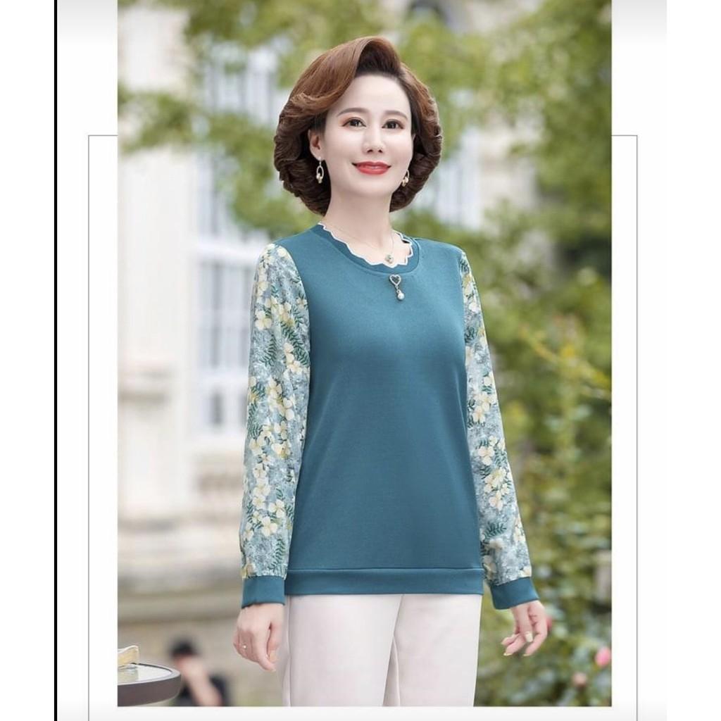 Áo len nữ trung niên cao cấp, len ngọc hàng Quảng Châu