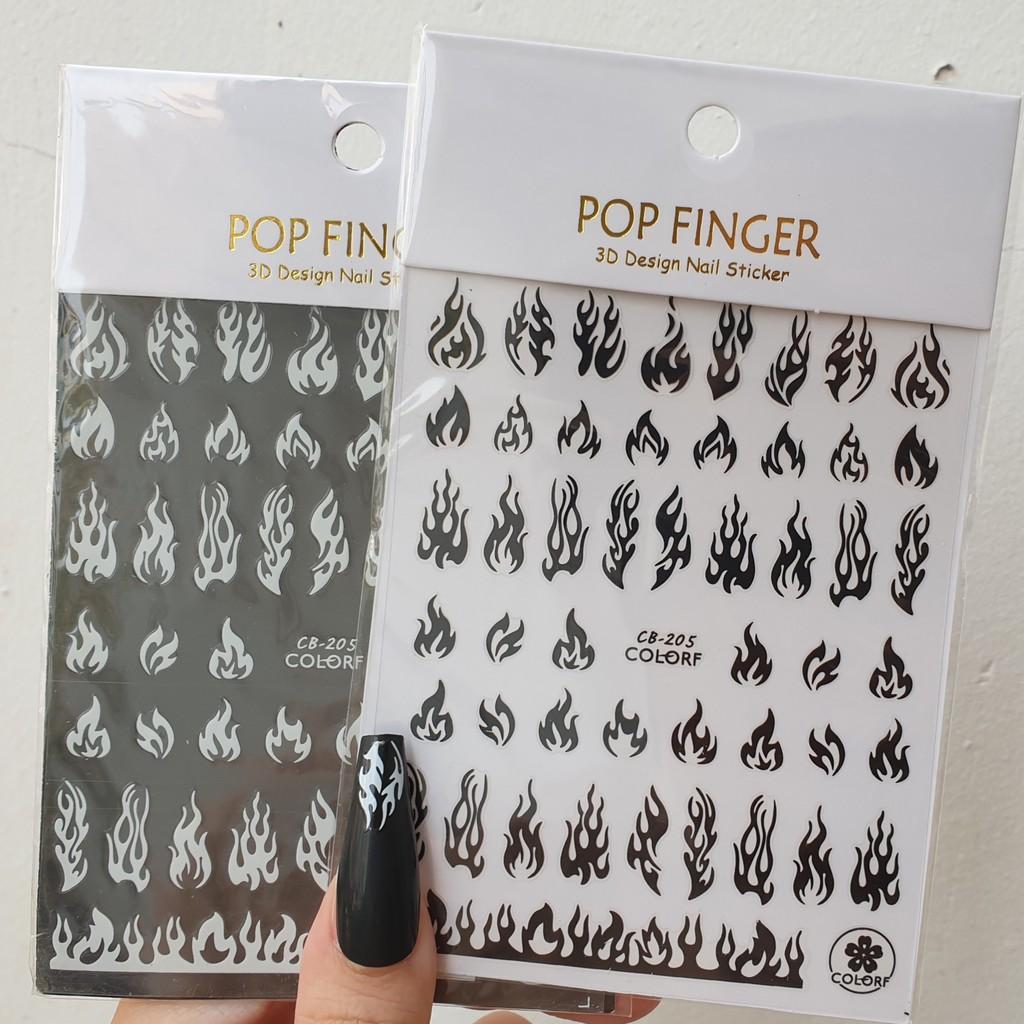 Sticker nails - hình dán móng 3D lửa