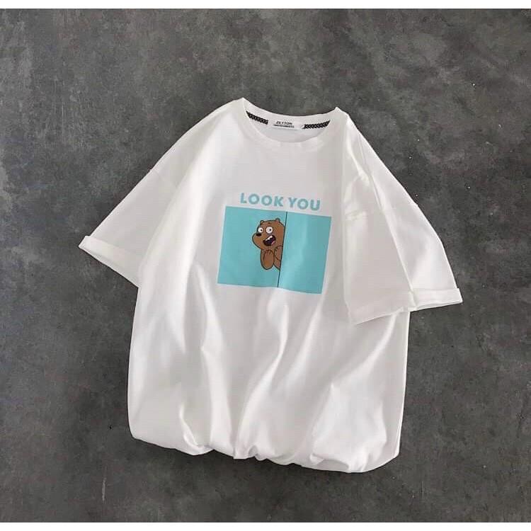 Áo thun tay lỡ form rộng LOOK YOU - Unisex nam nữ đều mặc được