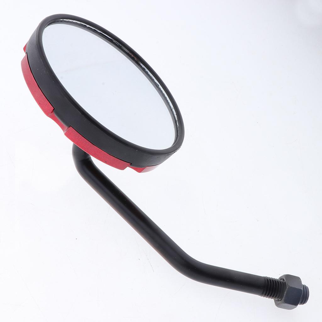 2Pcs Motorbike Moped 10mm Rearview Round Mirror Red for Dirt  Racer