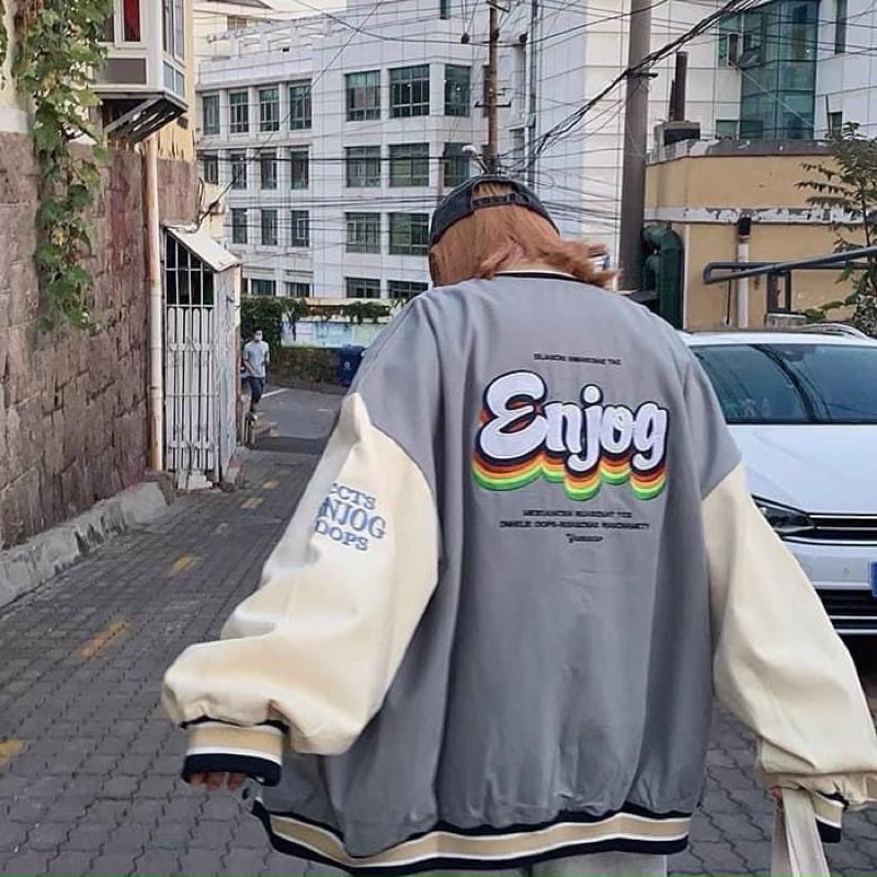 Áo Khoác Bomber Dù Enjoy Chất Dù 2 Lớp Mịn Đẹp Form chuẩn Unisex Nam Nữ Couple