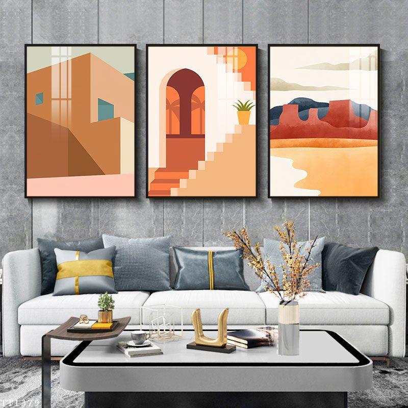 Bộ 3 Tranh treo tường phong cách tối giản, tranh treo tường phong cách Minimalist Kích thước 40x55cm - MSP: TT1379