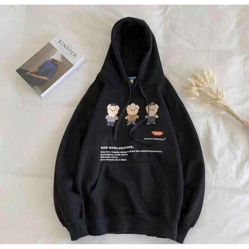 ÁO KHOÁC HOODIES CÓ NÓN TAY PHỒNG VẢI DÀY IN HÌNH 3 CHÚ HEO SIÊU ĐẸP