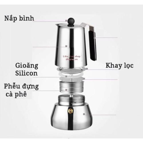 COMBO ẤM PHA CÀ PHÊ 300ml INOX tặng kèm 1 BẾP ĐIỆN MINI 500W LOẠI TỐT - BẾP VÀ BÌNH PHA CAFE 300ml INOX LOẠI TỐT