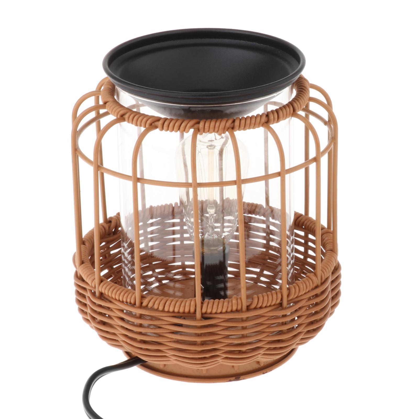 Metal Melt Warmer with Bulb Oil Burner Scented Melter Burner Night Light Melting Heater Essential Oil Warmer for Bedroom Home