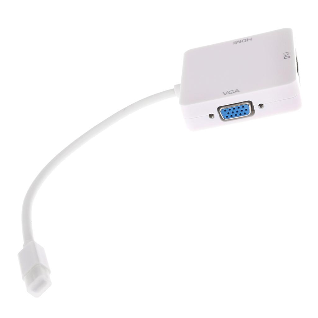 3 in 1 Mini DP to HDMI DVI VGA Adapter Converter Cable for MacBook