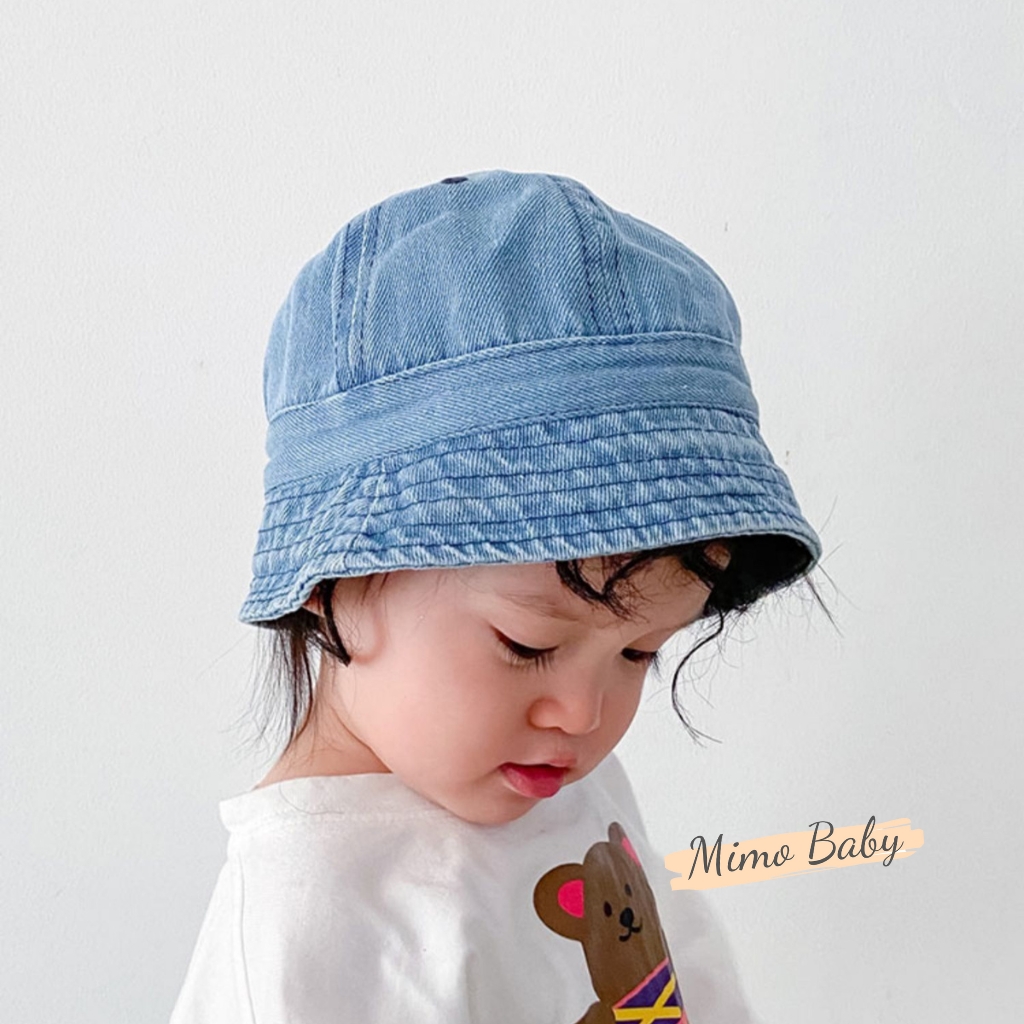 Mũ bucket bò màu xanh kiểu dáng basic thời trang xuân hè cho bé MH223 Mimo Baby