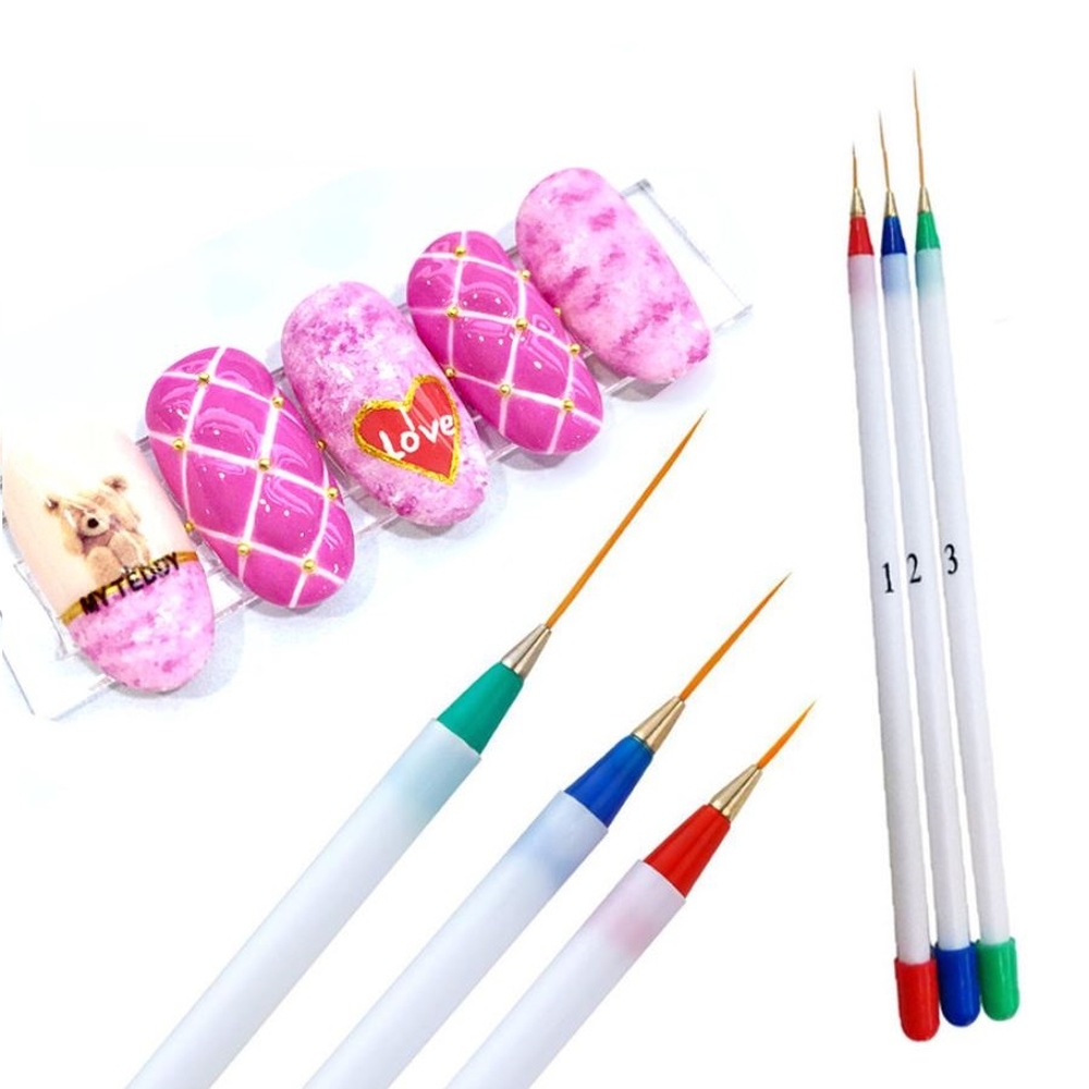 Set 3 Cọ Râu, Vẽ Móng Các Hình Trang Trí Đẹp, Tiện Dụng, Dễ Dùng, Nhỏ Gọn, Lông Cọ Bền