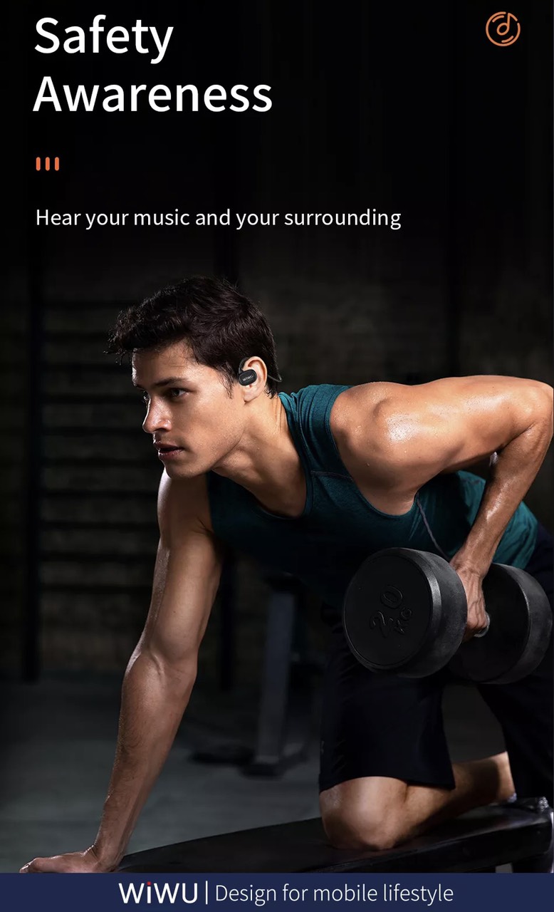 Tai Nghe Không Dây Thể Thao Wiwu Marathon SE Dành Cho Các Thiết Bị Có Bluetooth Chất Lượng Âm Thanh Cao, Uốn Cong 360 Độ - Hàng Chính Hãng