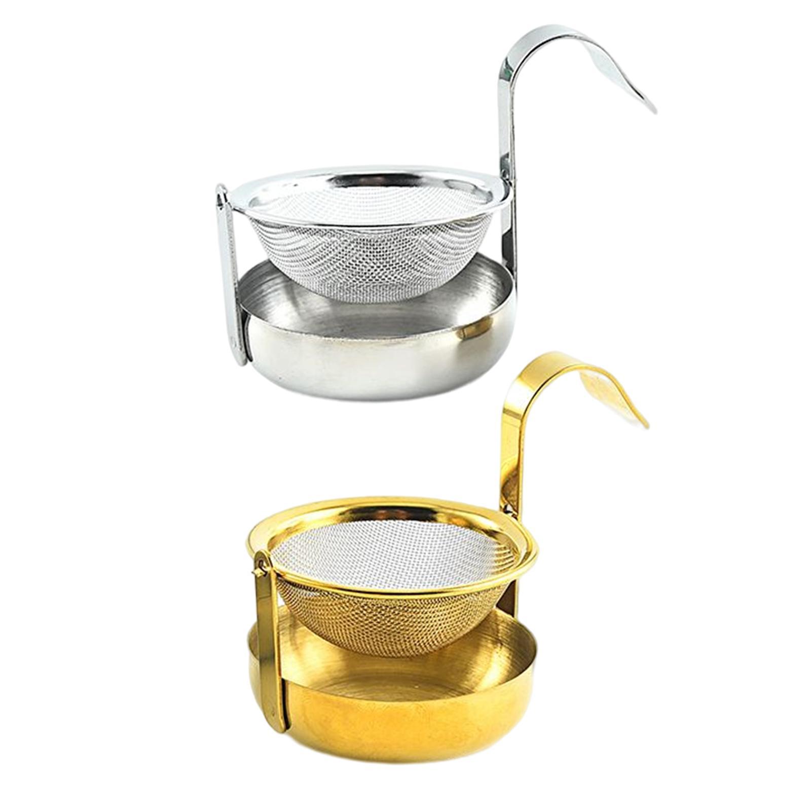2Pcs Tea Strainer with Handle Teaware Kitchen Tool Reusable for Home Kitchen