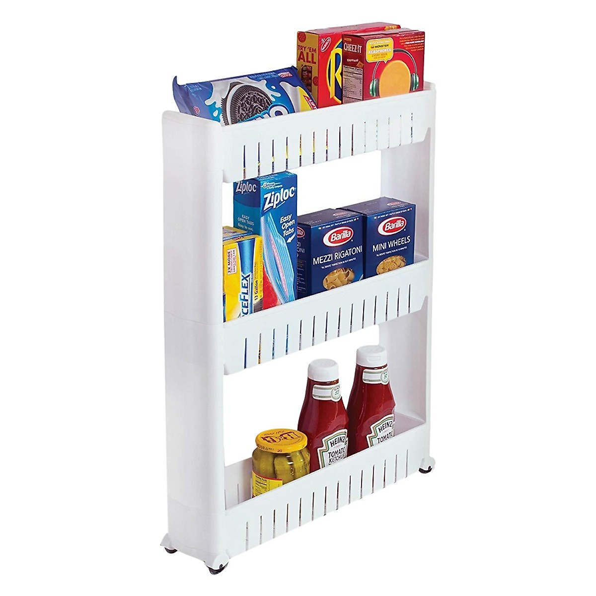 Kệ nhựa 3 tầng có bánh xe tiện lợi, Kệ để gia vị, để đồ phòng tắm gọn gàng - Chính hãng MINIIN