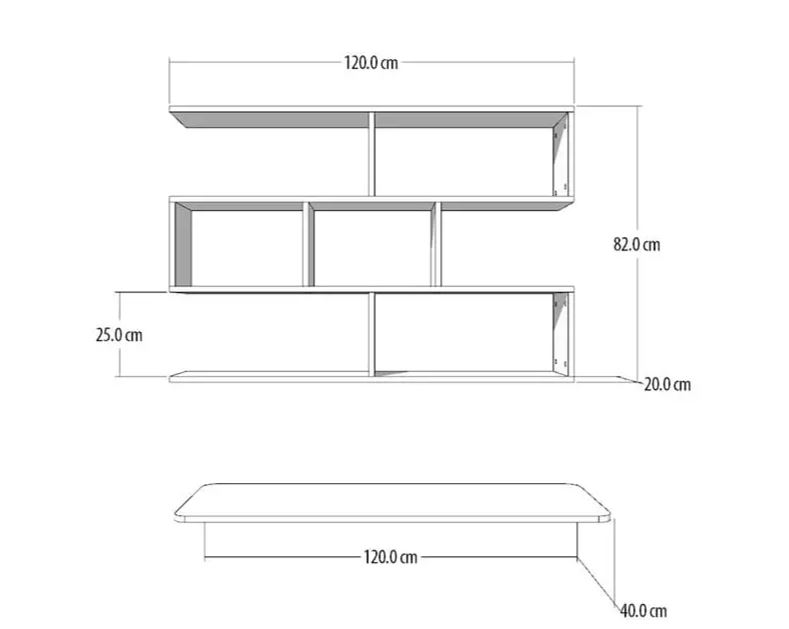 Combo Kệ Sách Và Bàn Làm Việc Gấp Gọn Treo Tường, Màu Vân Gỗ Juno Sofa CTBST20 KT 120 x 82 x 20cm