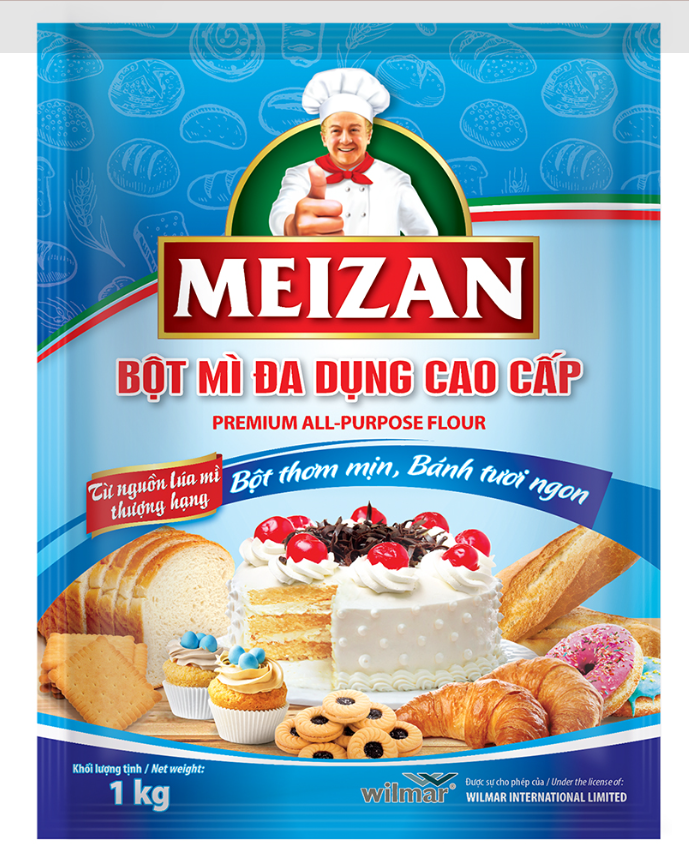 Combo 2 bịch Bột Mỳ Đa Dụng Meizan 1kg