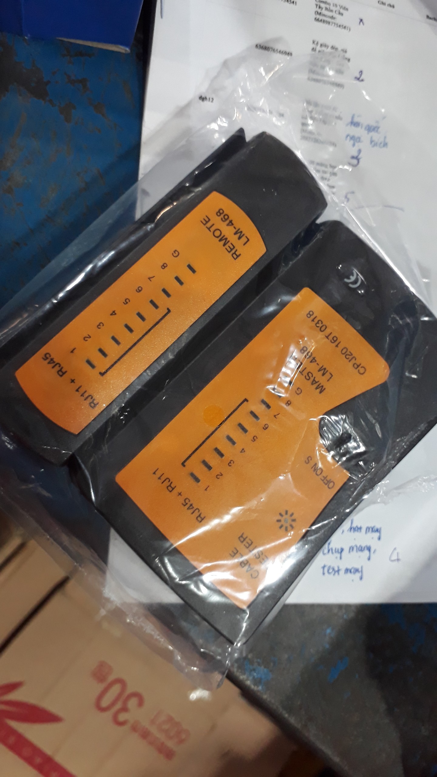 Combo Kìm Bấm Hạt Mạng + 100 Hạt mạng RJ45 + 100 đầu chụp hạt mạng + Hộp Test mạng