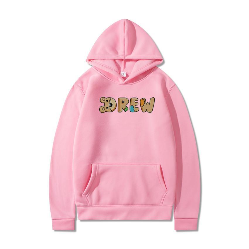 Áo Hoodie nỉ họa tiết DREW ngộ nghĩnh áo thu đông chui đầu Nam Nữ