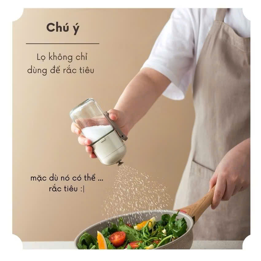 Lọ Đựng Gia Vị Thủy Tinh Thông Minh Chống Ẩm, Hủ Đựng Gia Vị Sang Trọng Không Cần Thìa - HÀNG CHÍNH HÃNG MINIIN