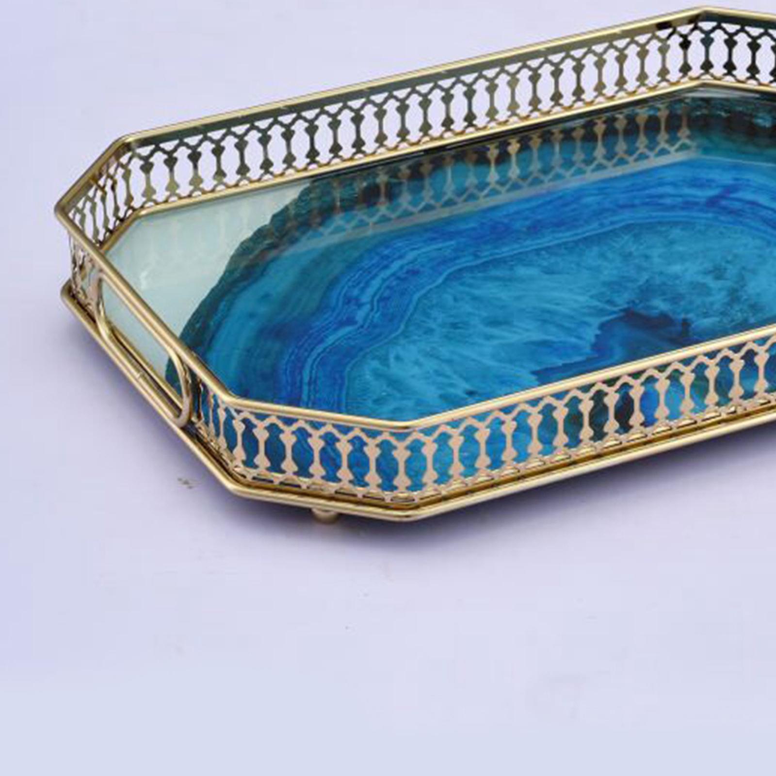 Mirrored Crystal Vanity Makeup Tray Ornate Jewelry Trinket Tray Organizer Cosmetic Perfume Bottle Tray Decorative Tray Home Decor