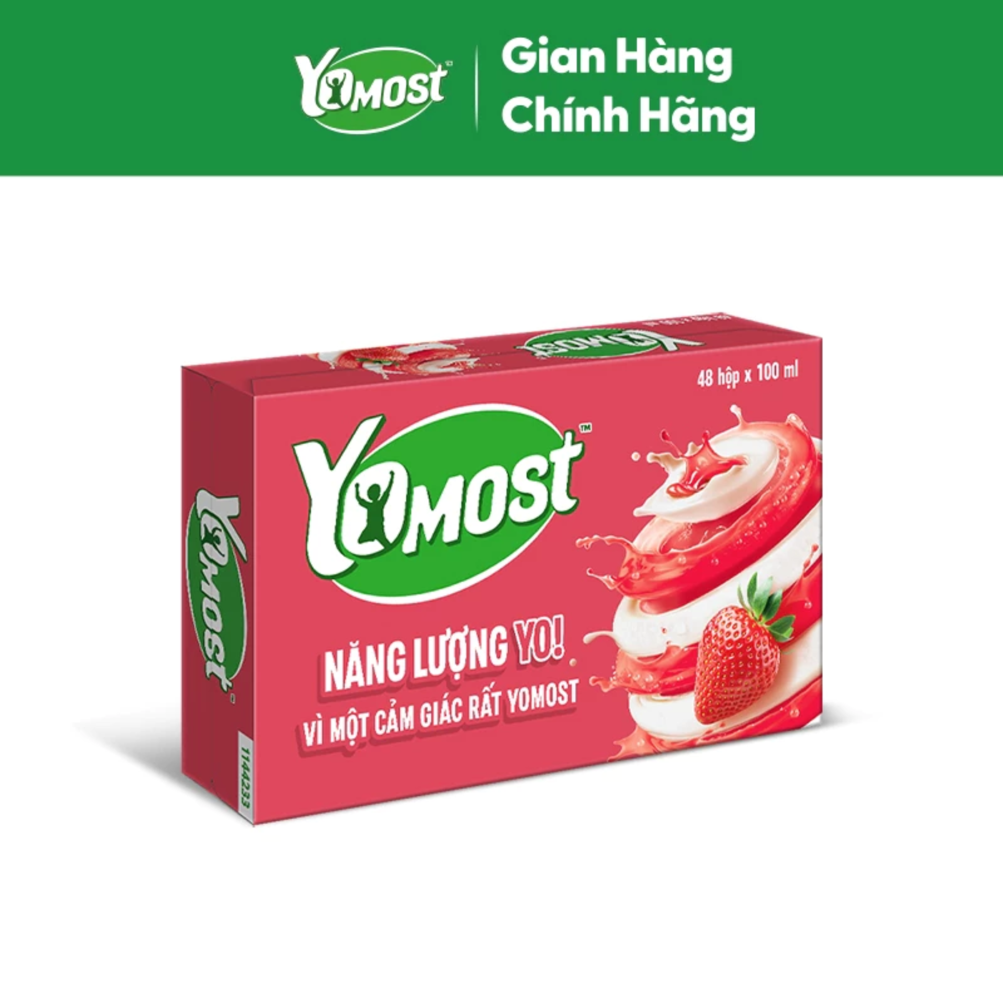 Thùng 48 Hộp Sữa chua uống Yomost vị dâu 100ml/hộp