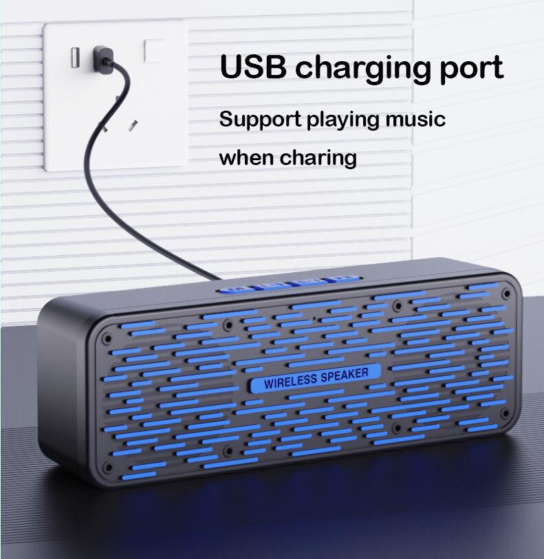 Loa Bluetooth di động, loa ngoài trời không dây của TWS Bluetooth 5.0 với loa siêu trầm âm thanh nổi 3D, pin 2000 mAh tích hợp Color: blue