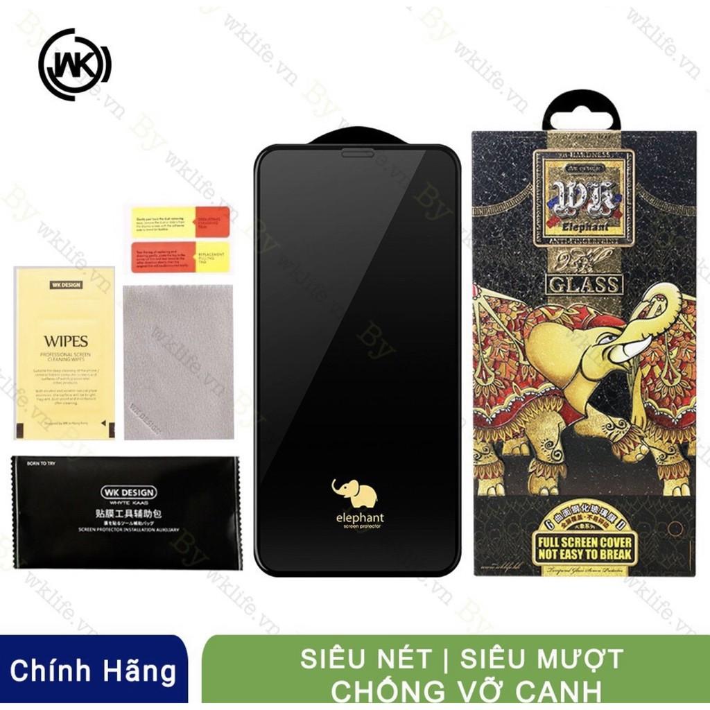 Cường lực con voi full toàn màn hình hiệu WK Elephant cực bền cho X/XR/11/11PRO Xs max/11promax/12/12pro/ 12 promax