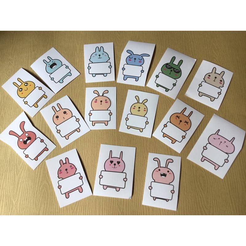 Sticker Thỏ dán ghi chú với 15 sắc thái cảm xúc đáng yêu