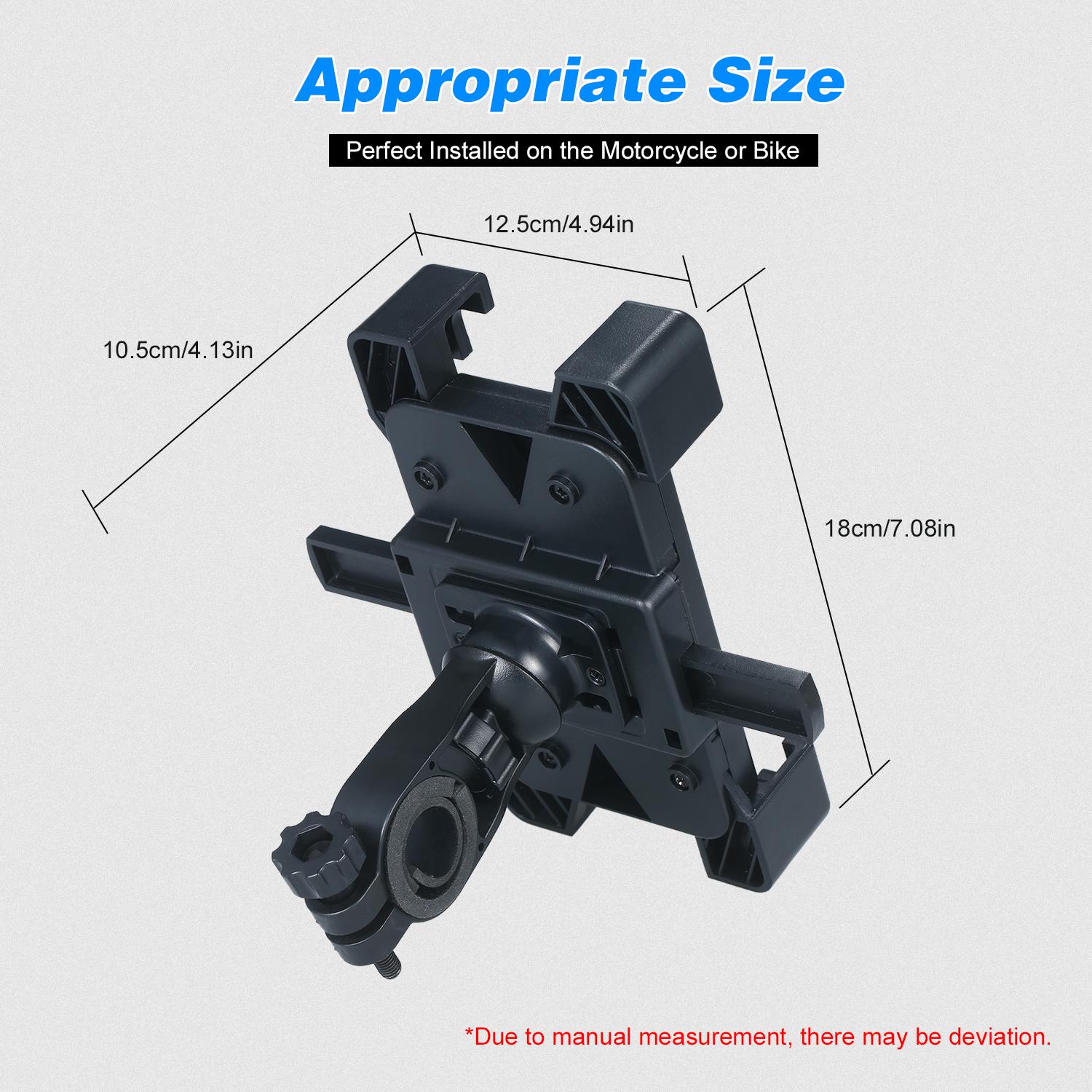 Bike Phone Mount Detachable Adjustable Bicycle Phone Holder Full Protection 360 Degrees Rotation for Motorcycle