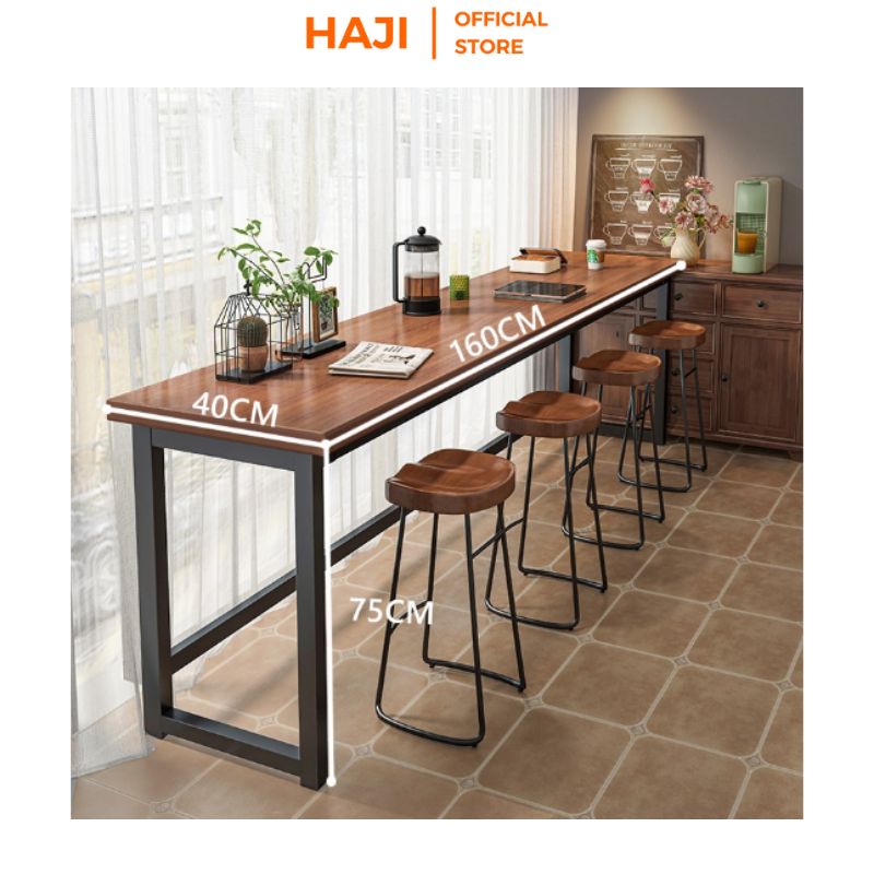 Bàn cafe gỗ dài, bàn họp, bàn bar thiết kế hiện đại tối giản thương hiệu HAJI - GM89