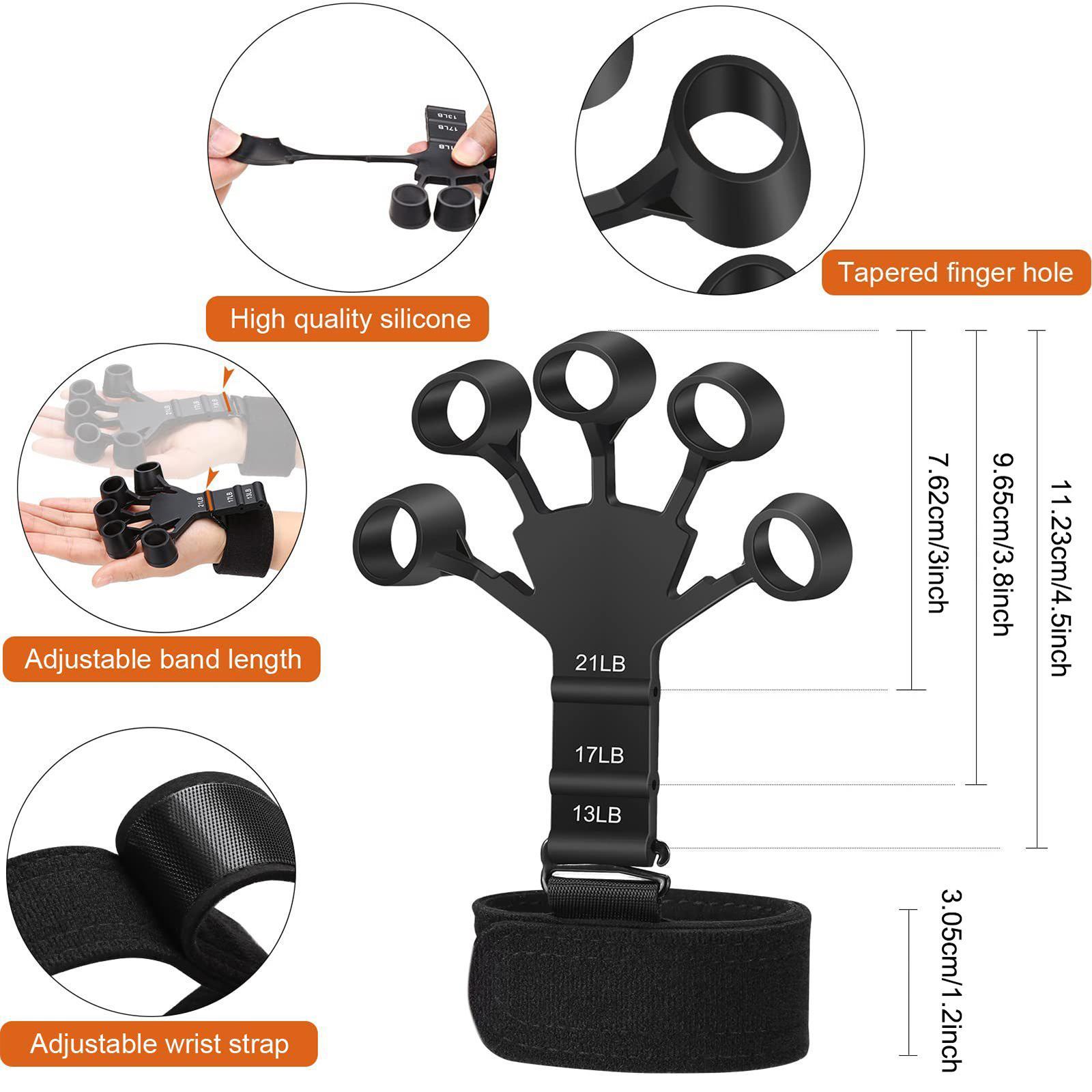 Silicone Finger Exerciser, Gripper Hand Grip Strengthener for Carpal Tunnel Exercise Equipment