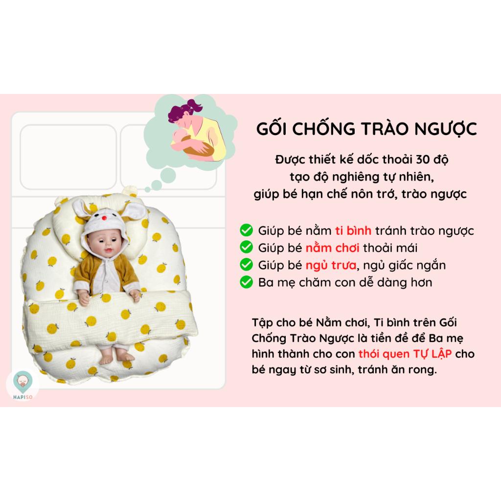 Combo Gối Chống Trào Ngược Muslin Hapiso