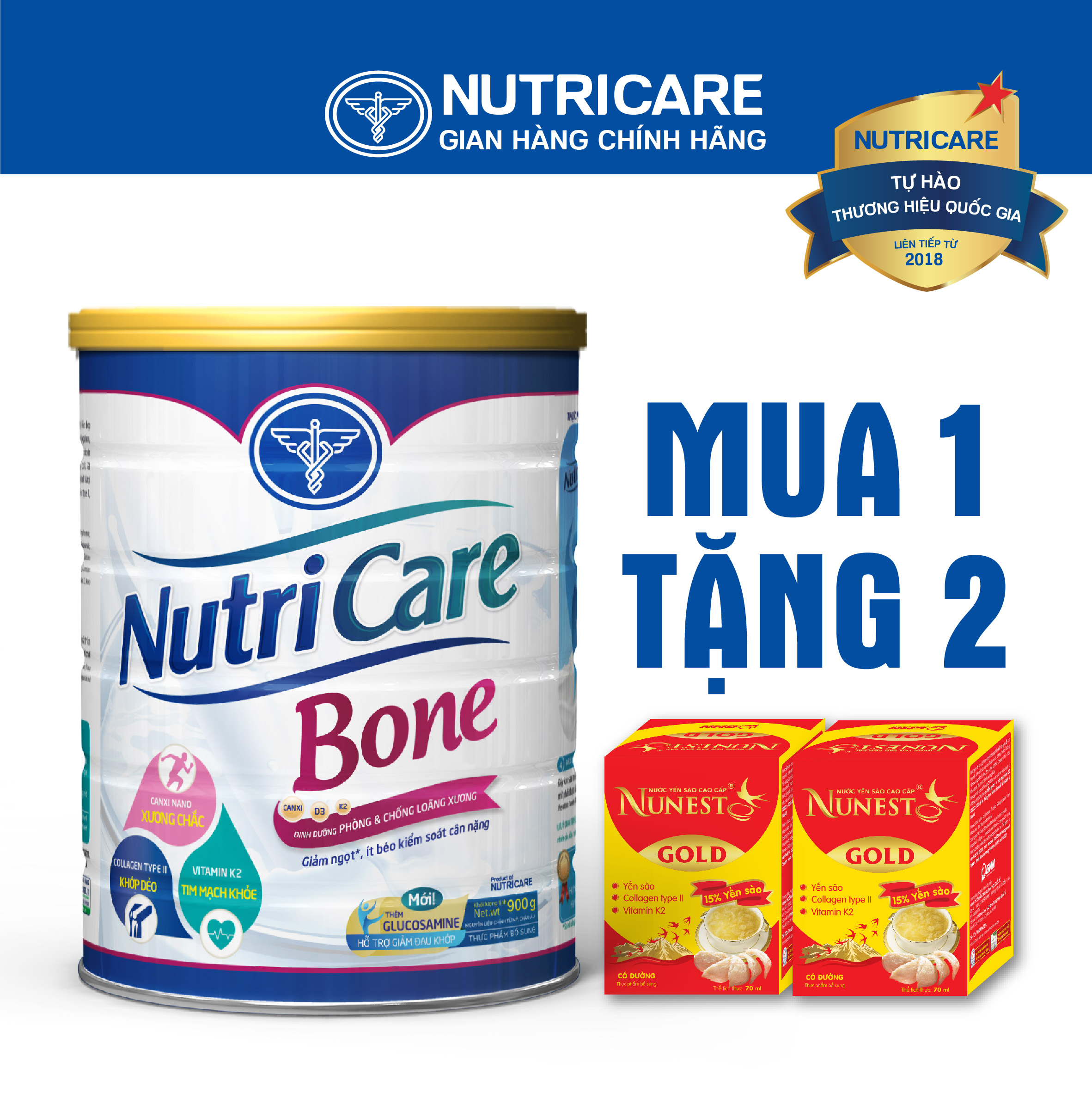 Sữa bột Nutricare Bone Mới phòng loãng xương cải thiện xương khớp