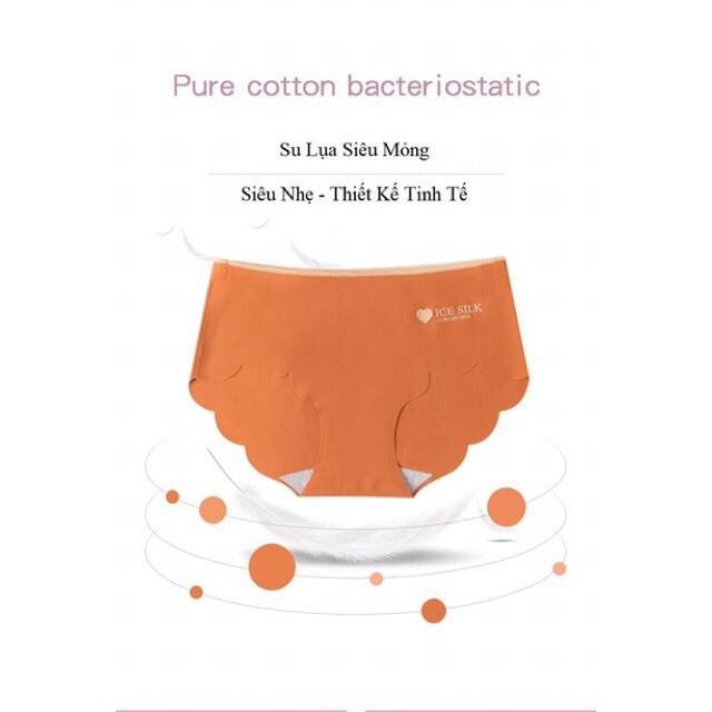 Quần Lót Nữ Su Lụa Viền Sóng Chống Tụt Ice Silk không đường may