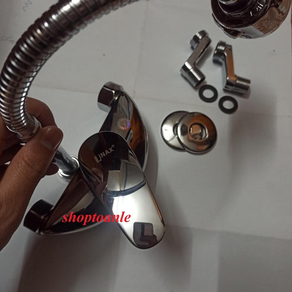Vòi chậu rửa bát INAX cắm tường nóng lạnh cần mềm bảo hành 5 năm