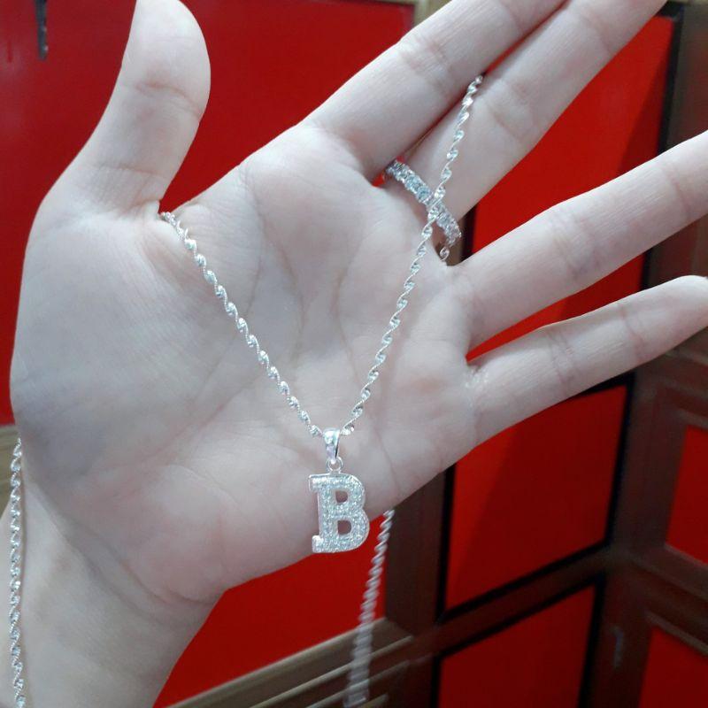 Dây chuyền bạc liền mặt chữ cái YN JEWELRY