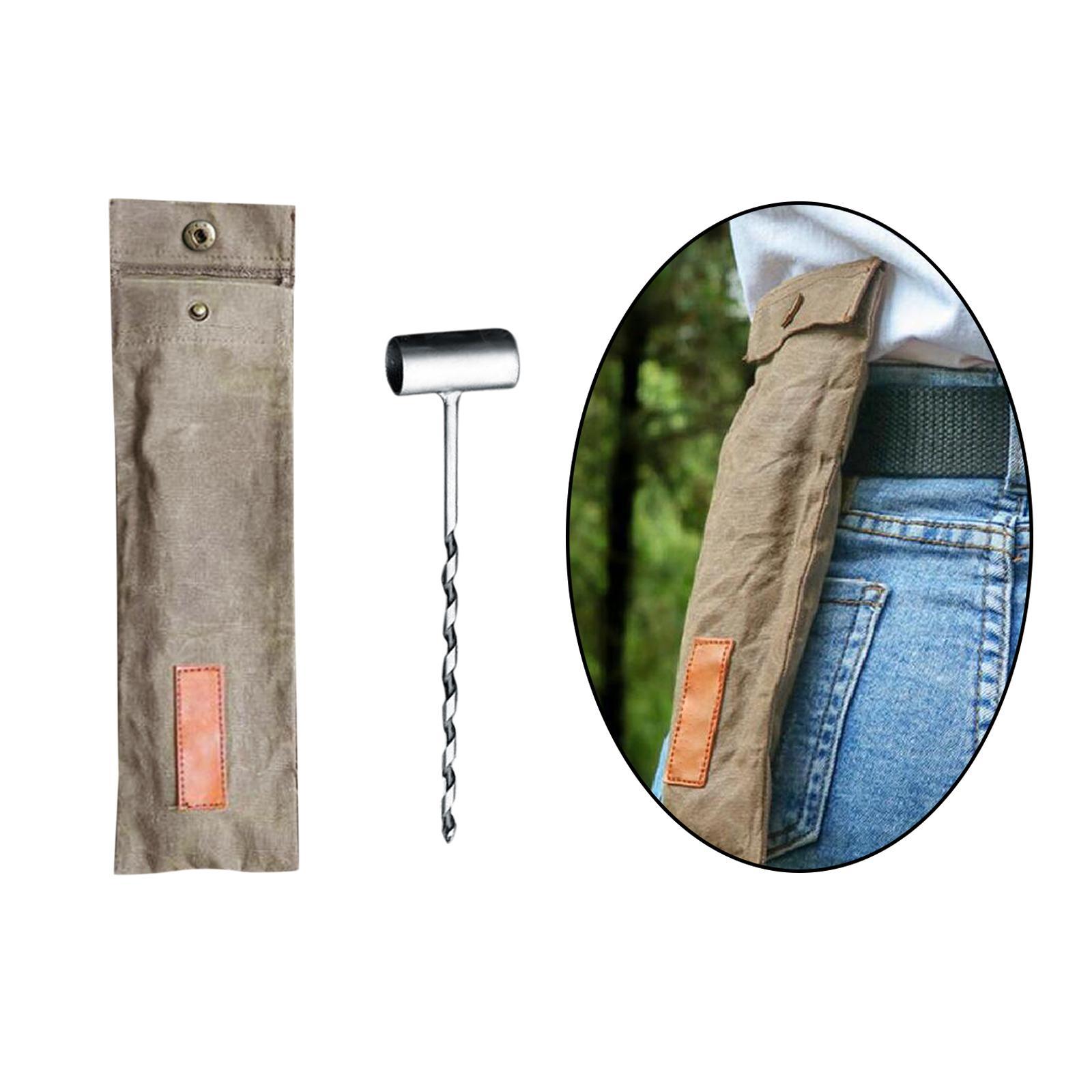 Hand Auger Wrench - Bushcraft Gear and Equipment Wood Drill Peg Survival Tool Manual Hole Maker Multitool for Camping, Hiking and Outdoor Backpacking