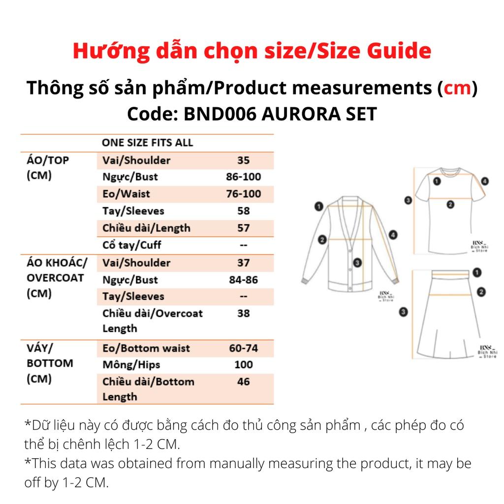 SET ÁO DẠ TWEED DÁNG CROPTOP & CHÂN VÁY CHỮ A -High Neck Basic Tee With Sleeveless Crop Tweed Jacket & Skirt Set- BY BNS AURORA SET BNS006