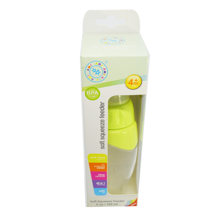 Bình muỗng ăn dặm silicone mềm Ami Thái Lan 150ml (AM55103) - Xanh lá