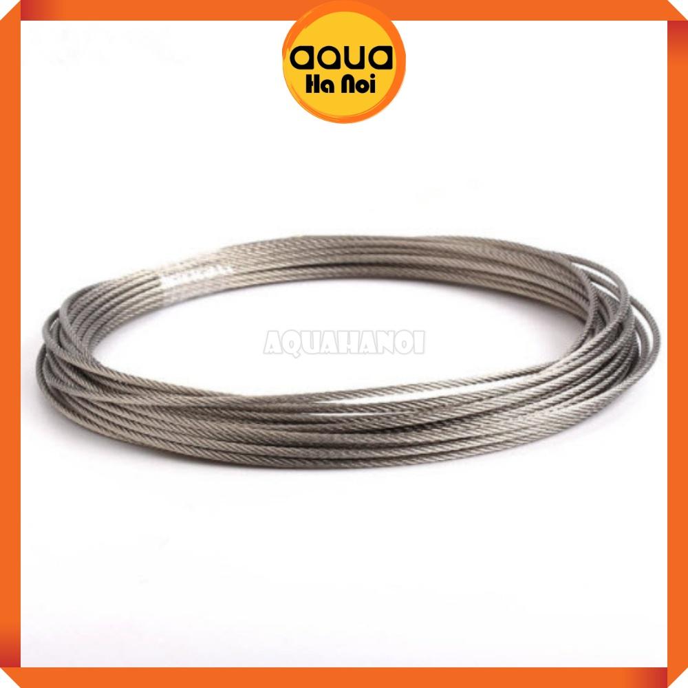 Dây cáp inox treo đèn hồ thủy sinh cá cảnh - Sợi dài 1 mét, hàn cố định sẵn 1 đầu không lo tuột