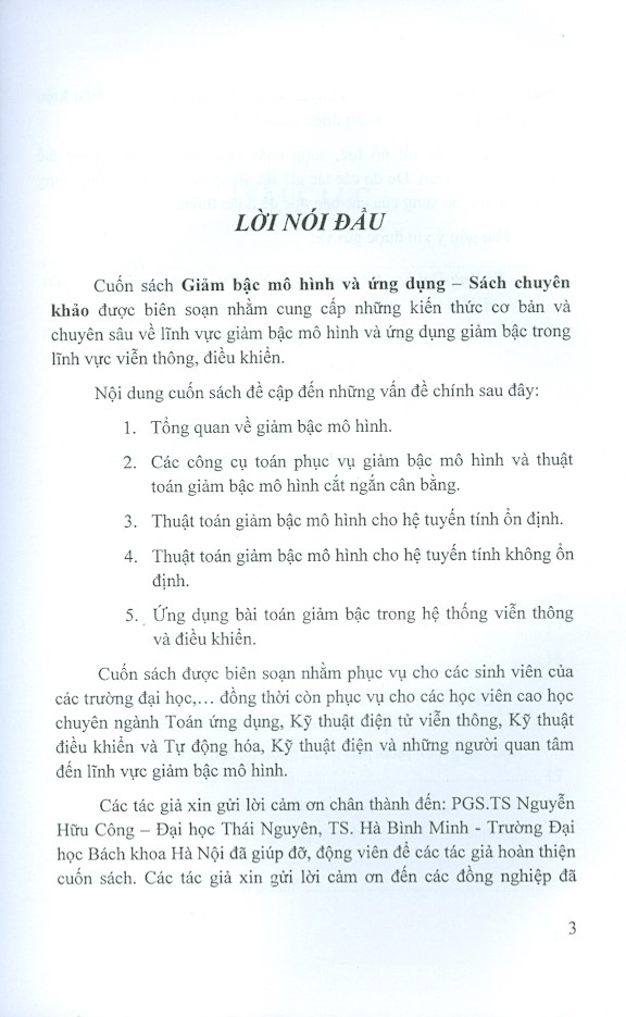 Giảm Bậc Mô Hình Và Ứng Dụng