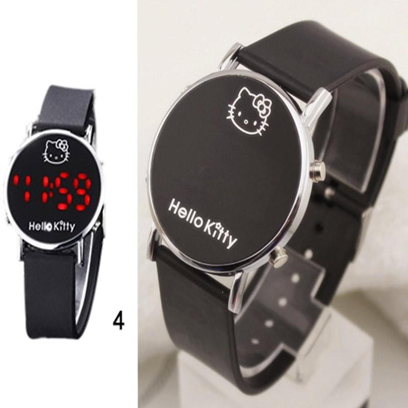 Đồng Hồ Điện Tử Hello Kitty Dễ Thương Có Đèn LED